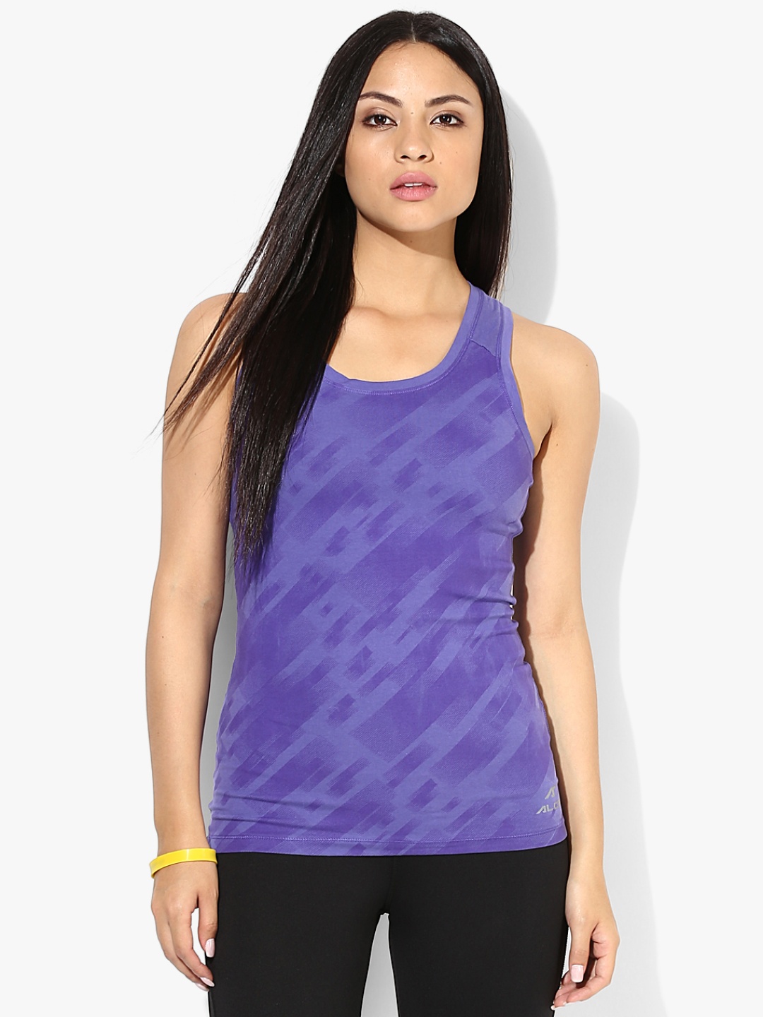 

Alcis Women Purple Printed Tank Pure Cotton Top