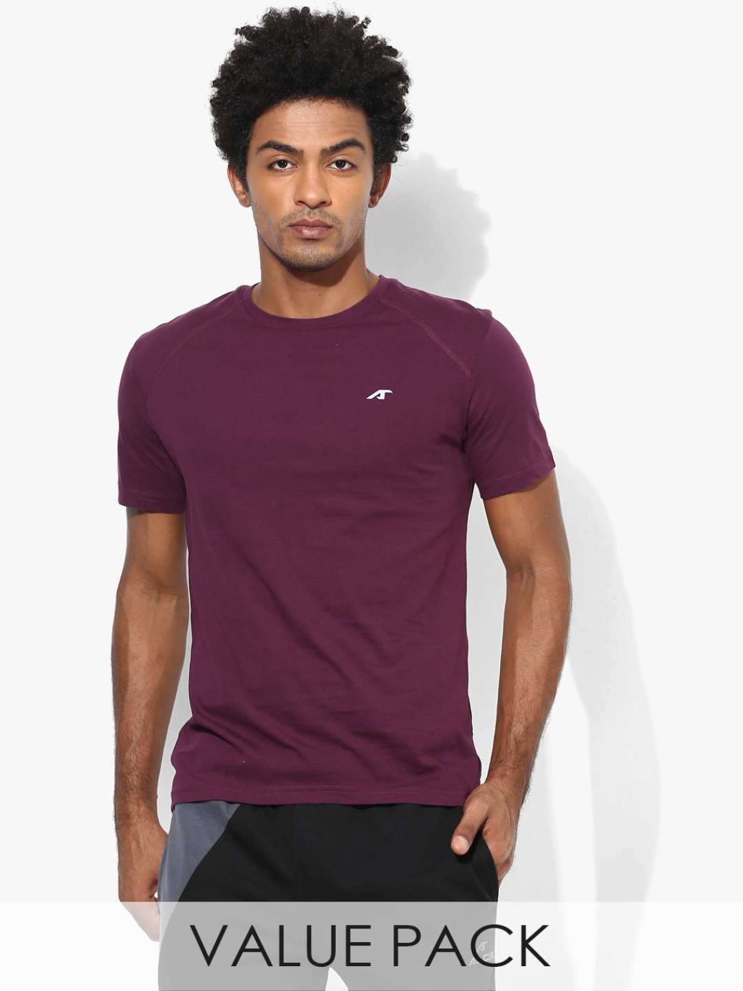 

Multicoloured Solid Round Neck T-Shirt, Multi