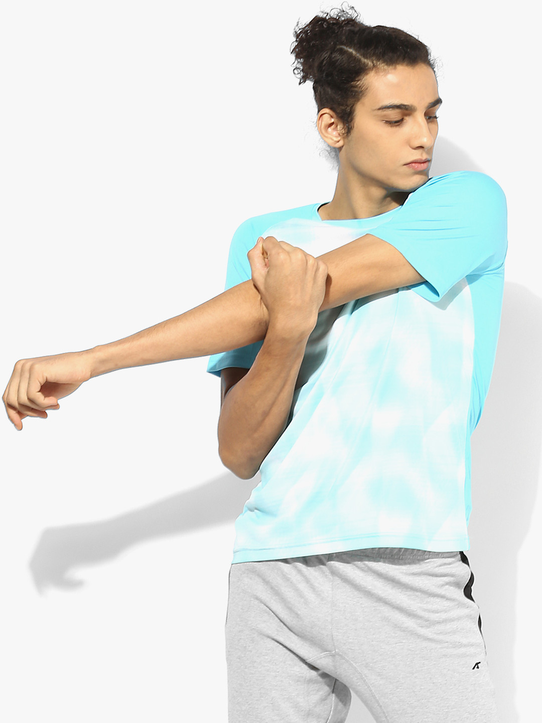 

Aqua Blue Running Round Neck T-Shirt