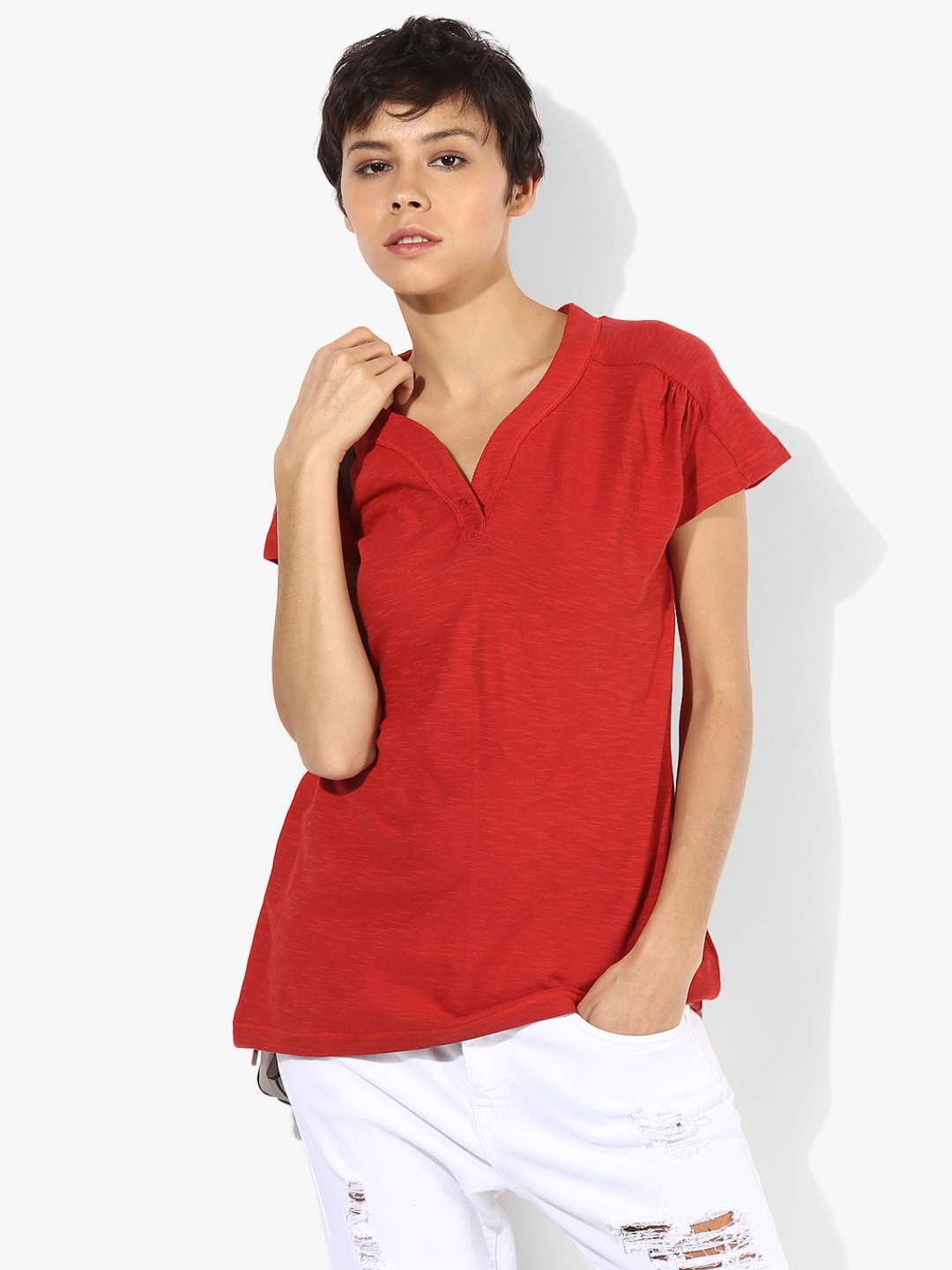 

Allen Solly Women Red Solid Top
