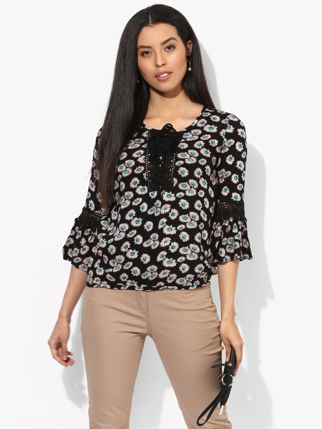 Honey by Pantaloons Women Black Printed Top