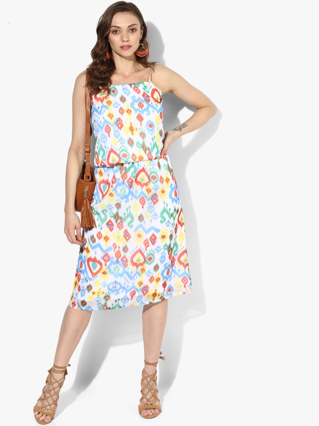 

Pepe Jeans Women Multicoloured Printed Fit and Flare Dress, Multi