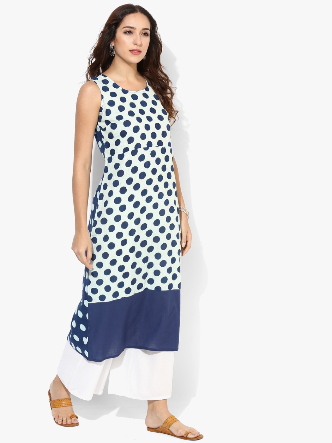 RANGMANCH BY PANTALOONS Women Blue Printed Straight Kurta