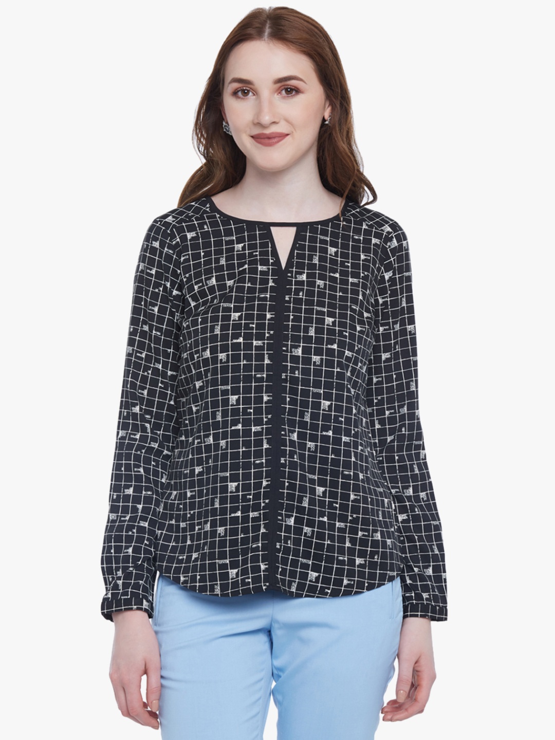 

Annabelle by Pantaloons Women Black & White Checked Top
