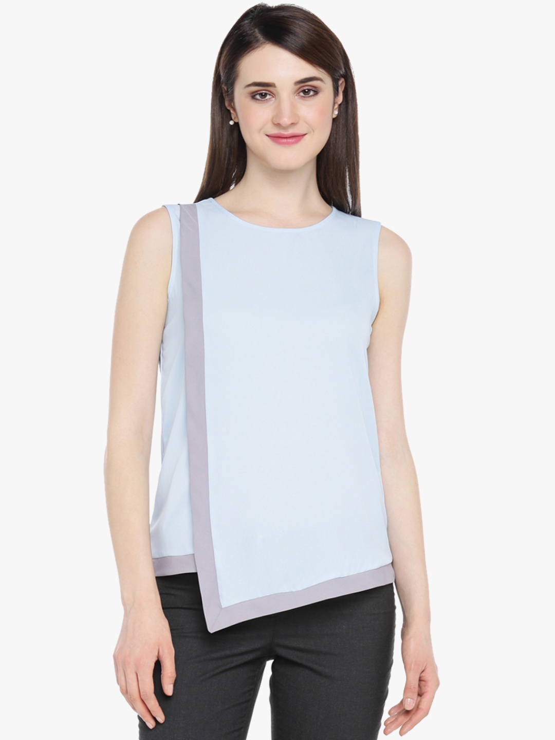 

Annabelle by Pantaloons Women Blue Solid Regular Top