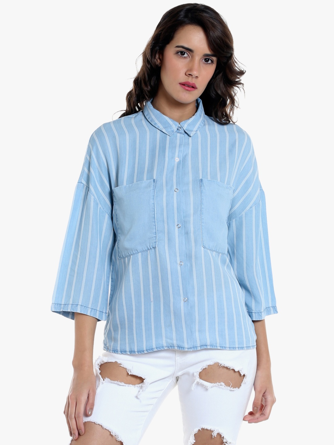 

Vero Moda Blue Striped Shirt