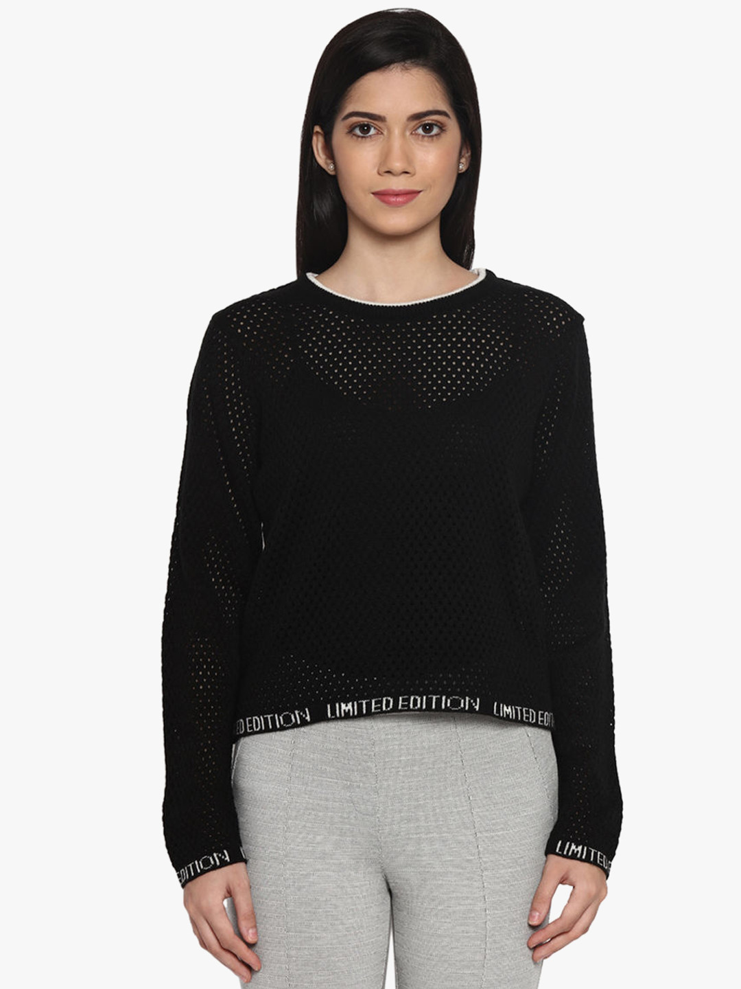

SF JEANS by Pantaloons Women Black Solid Top
