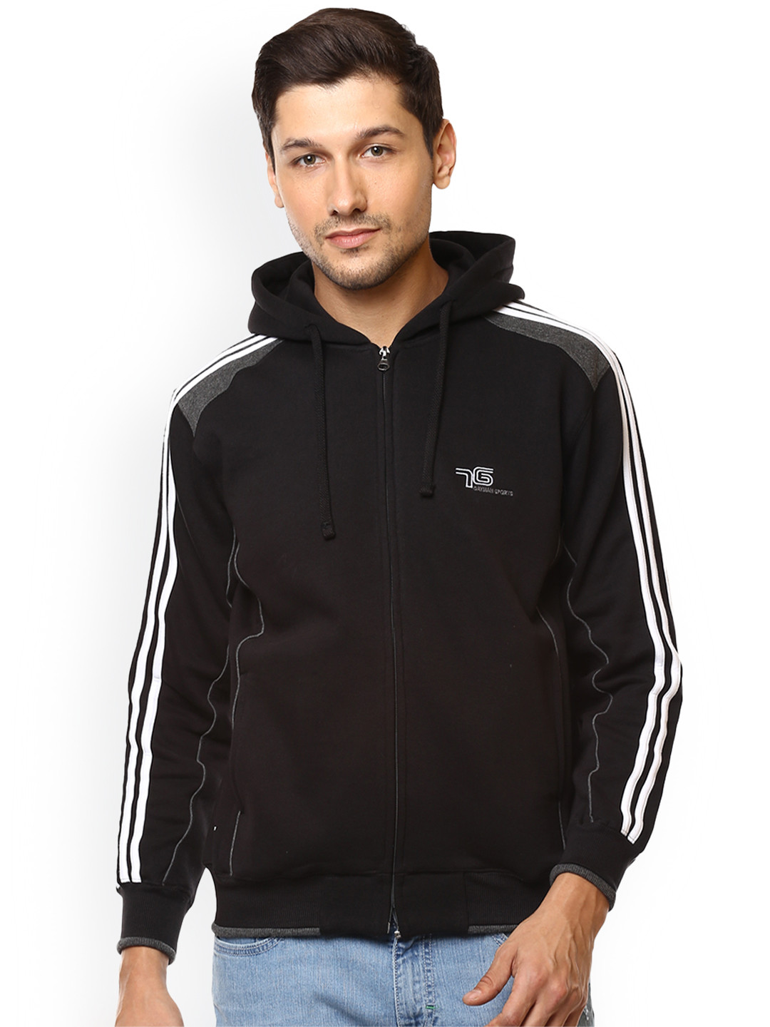 

Cayman Men Black Solid Hooded Sweatshirt