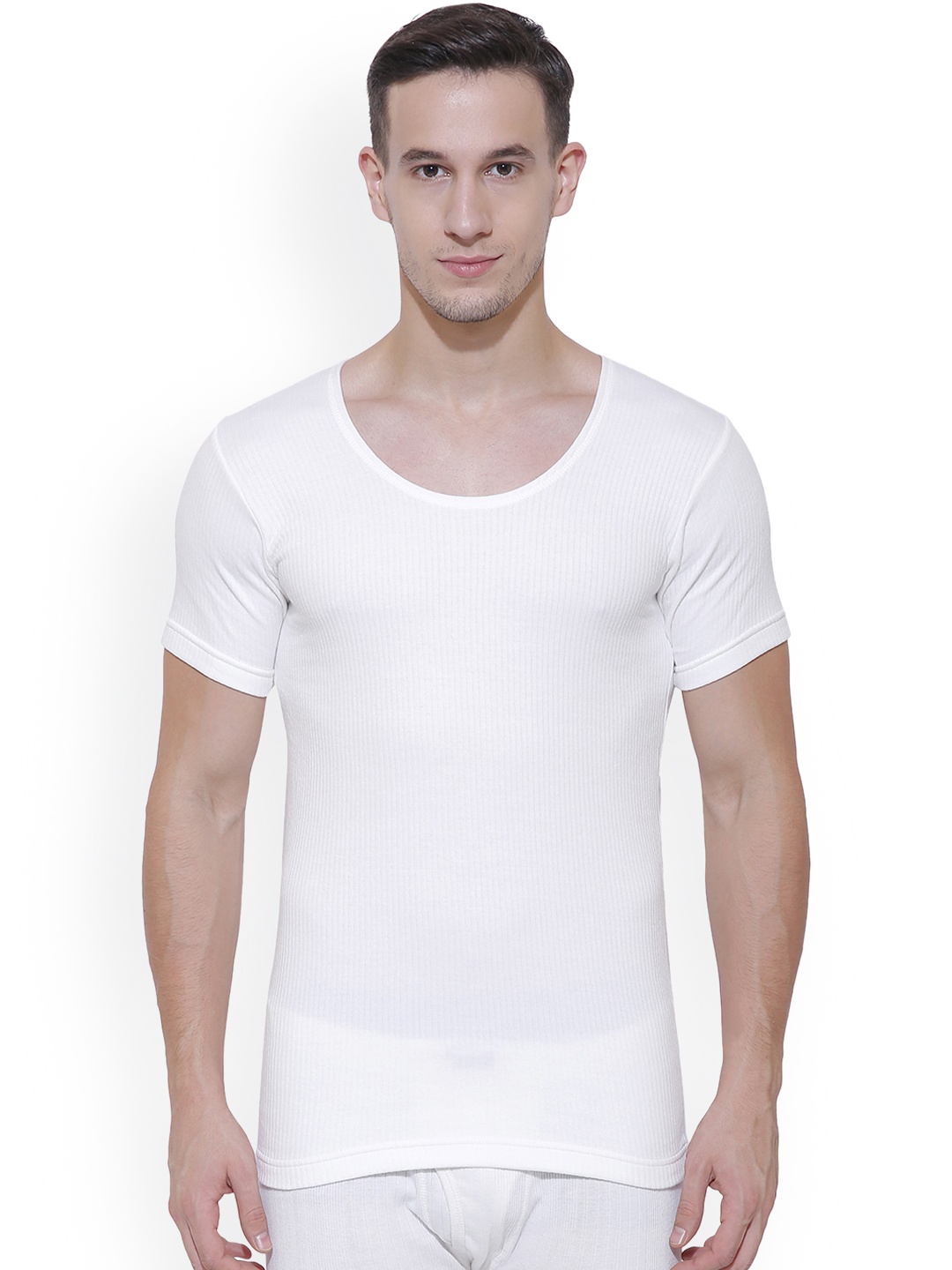 

BODYCARE INSIDER Men Off White Solid Thermal Top B106_80