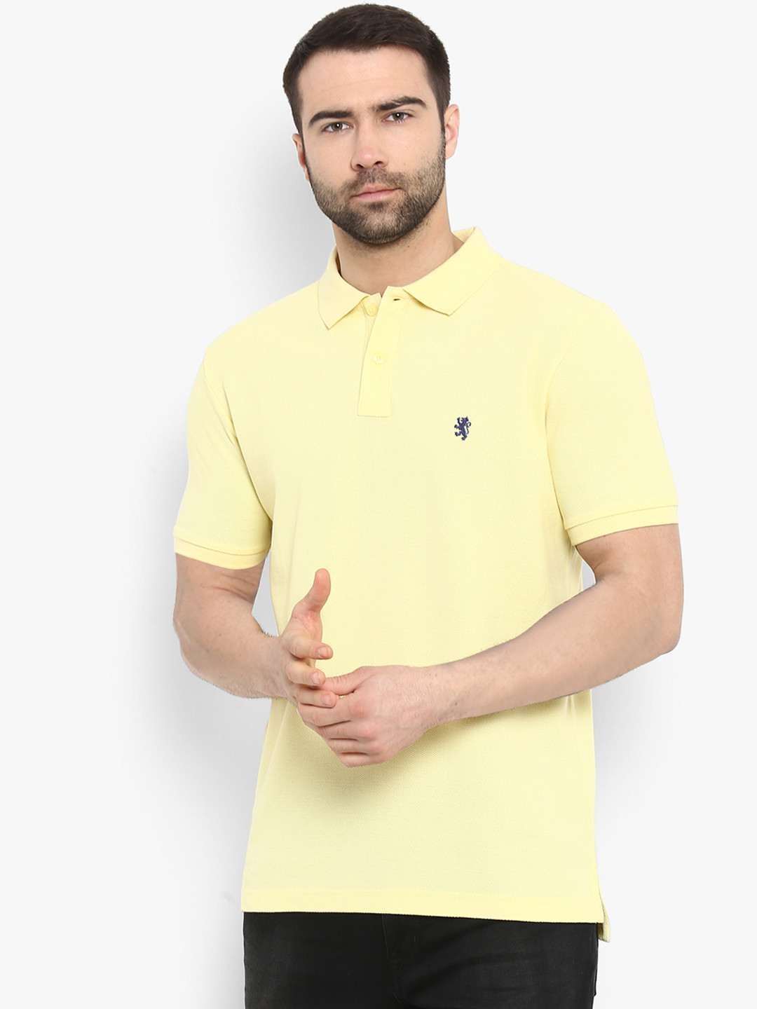 

Red Tape Men Yellow Solid Polo Collar Pure Cotton T-shirt