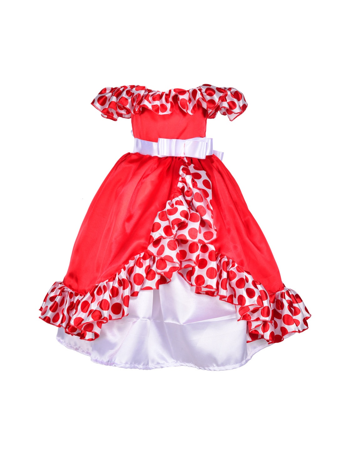 

Samsara Couture Girls Red Solid Fit and Flare Dress