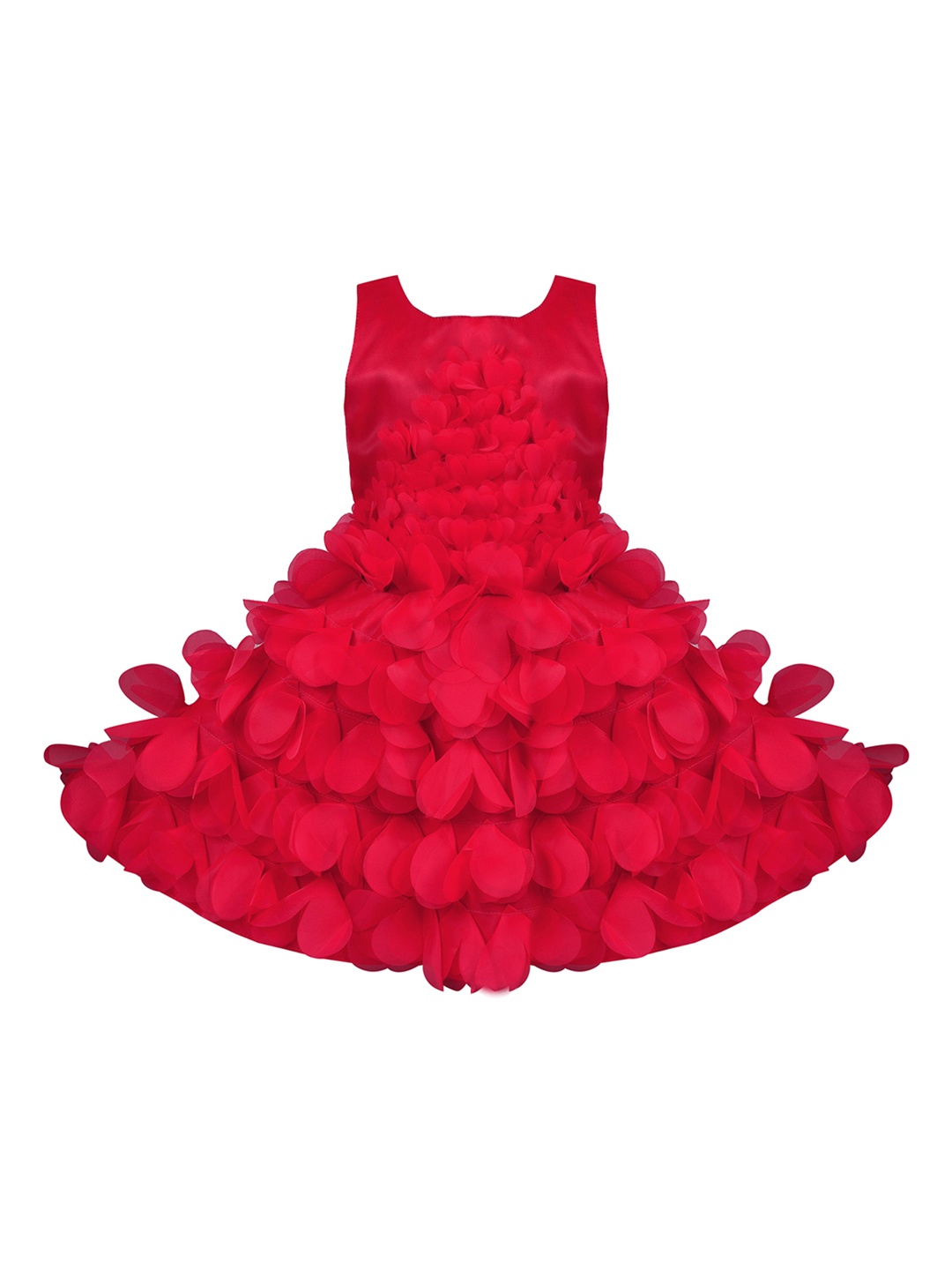 

Wish Karo Girls Red Solid Fit and Flare Dress