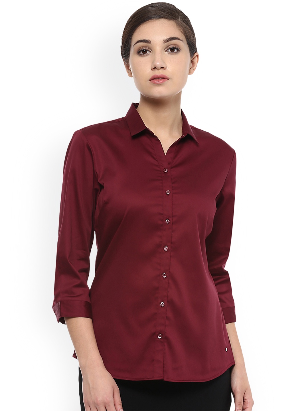 

Allen Solly Woman Women Maroon Regular Fit Solid Casual Shirt