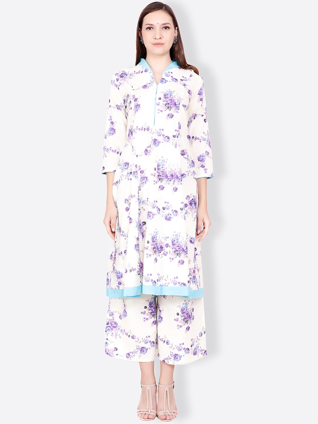 

SCORPIUS Women Off-White Printed A-Line Kurta