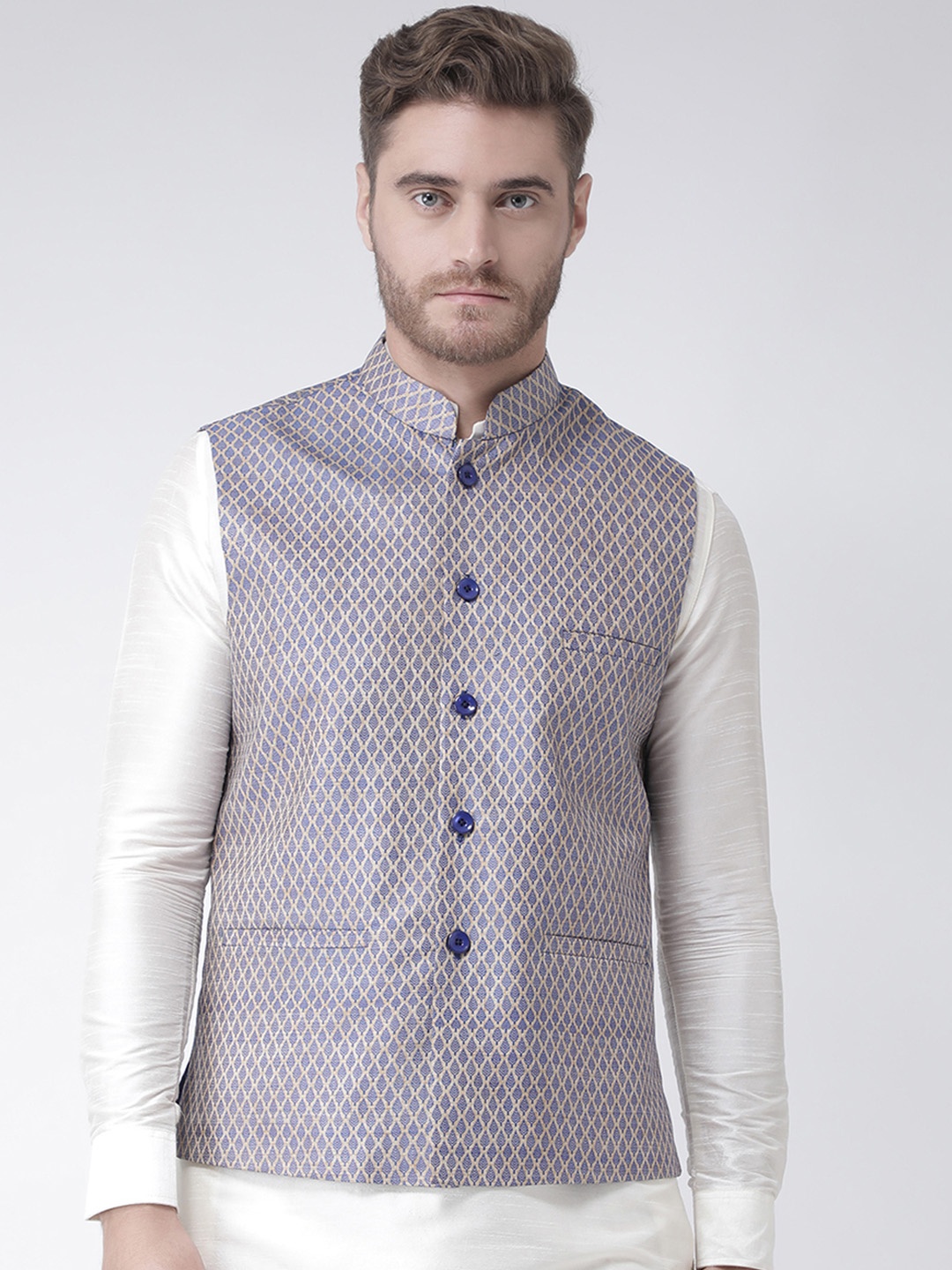 

Deyann Blue Nehru Jacket, Navy blue