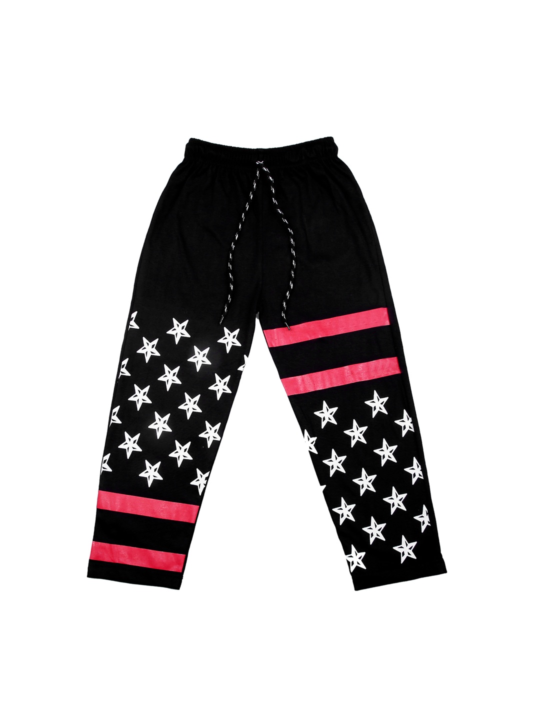 

SWEET ANGEL Kids Black & White Printed Track Pants