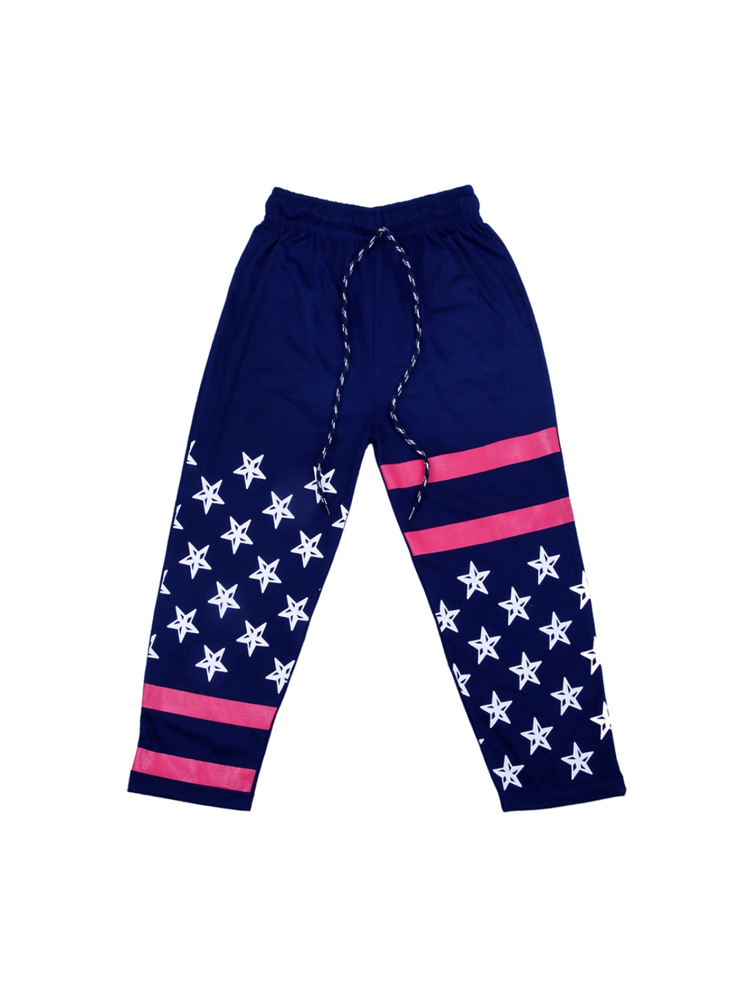 

SWEET ANGEL Unisex Blue and White Printed Track Pants, Navy blue