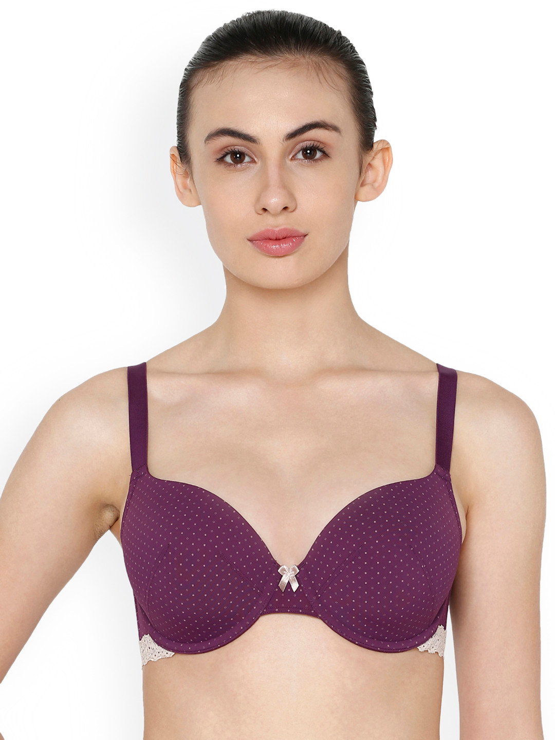 

Triumph Beauty-Full 111 Style Wireless Padded Polka Dots Full Coverage Support Big-Cup Bra, Violet