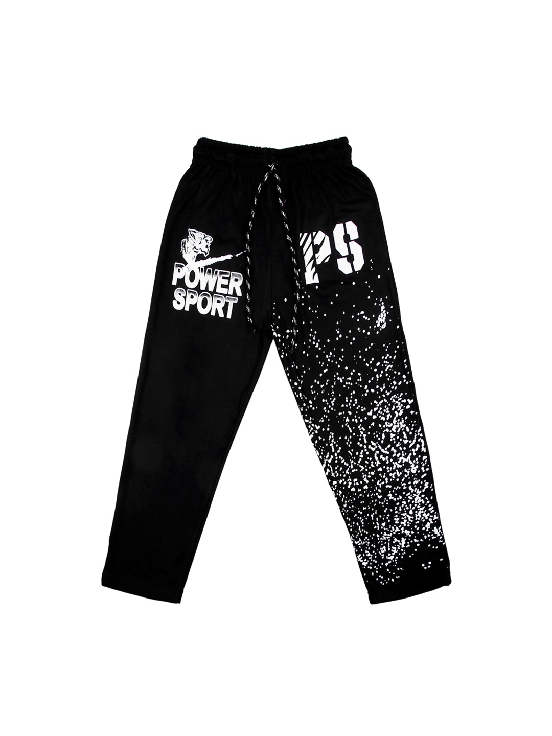 

SWEET ANGEL Kids Black & White Printed Track Pants