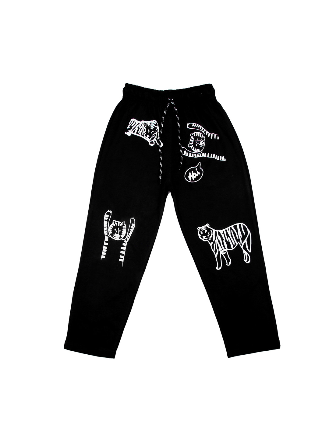 

SWEET ANGEL Kids Black Printed Track Pants