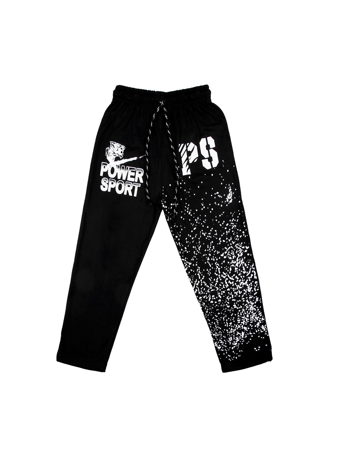 

SWEET ANGEL Kids Black & White Printed Track Pants
