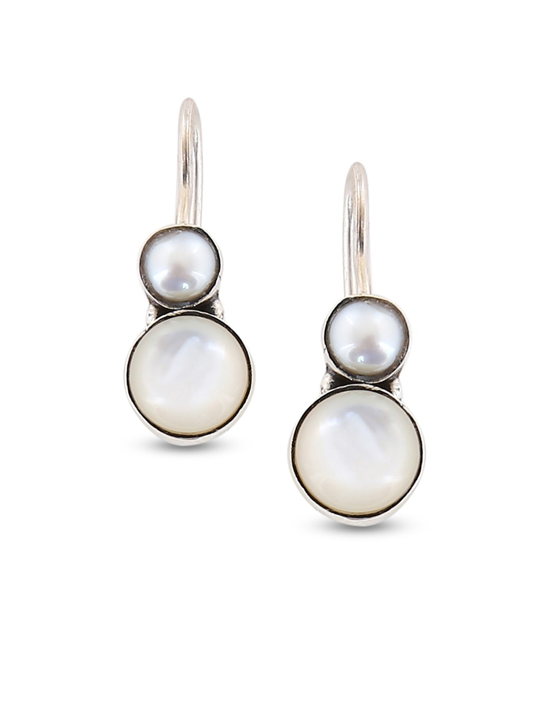 

ahilya Sterling Silver Circular Drop Earrings