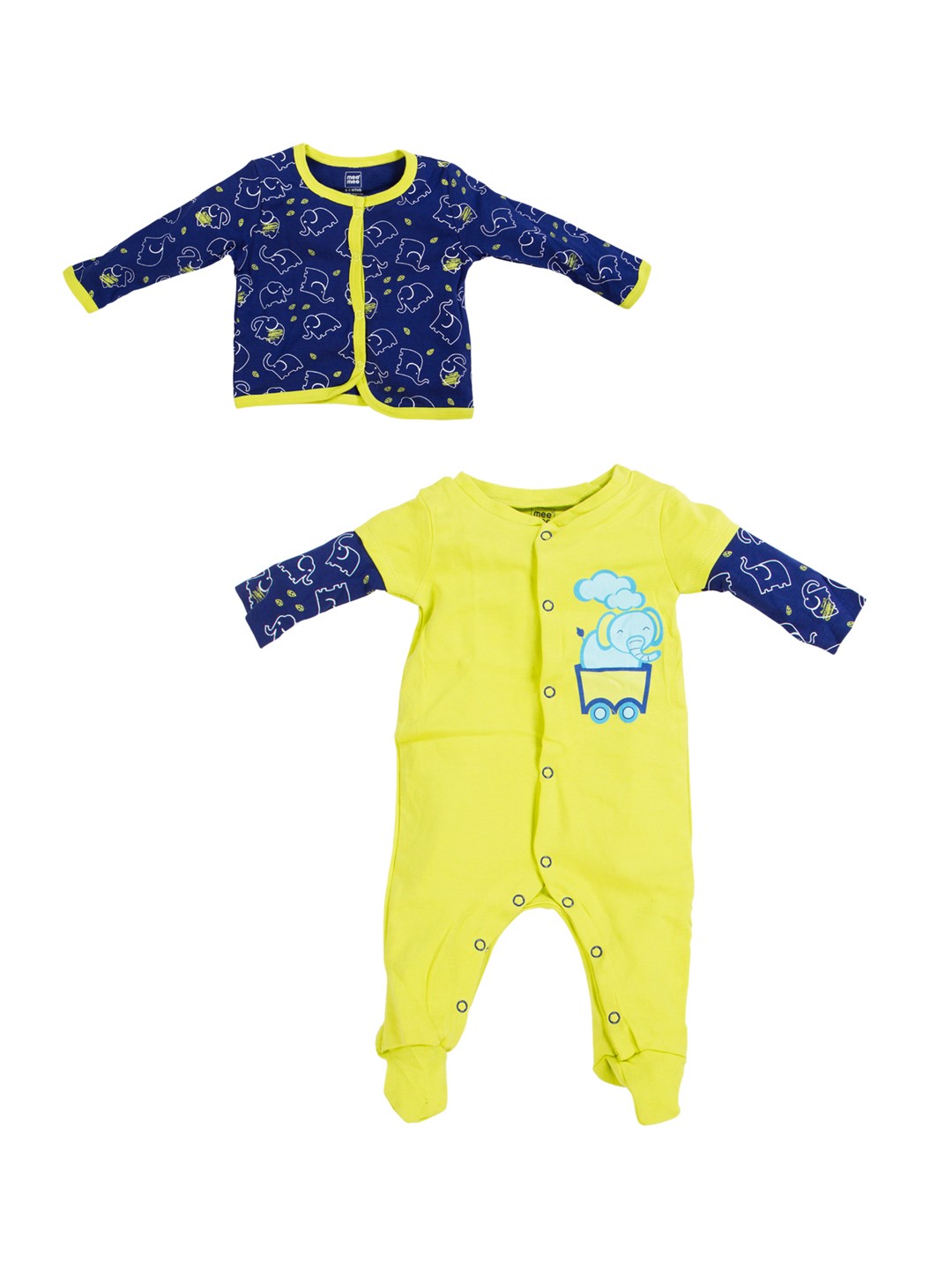 

MeeMee Boys Yellow & Blue Sleepsuit