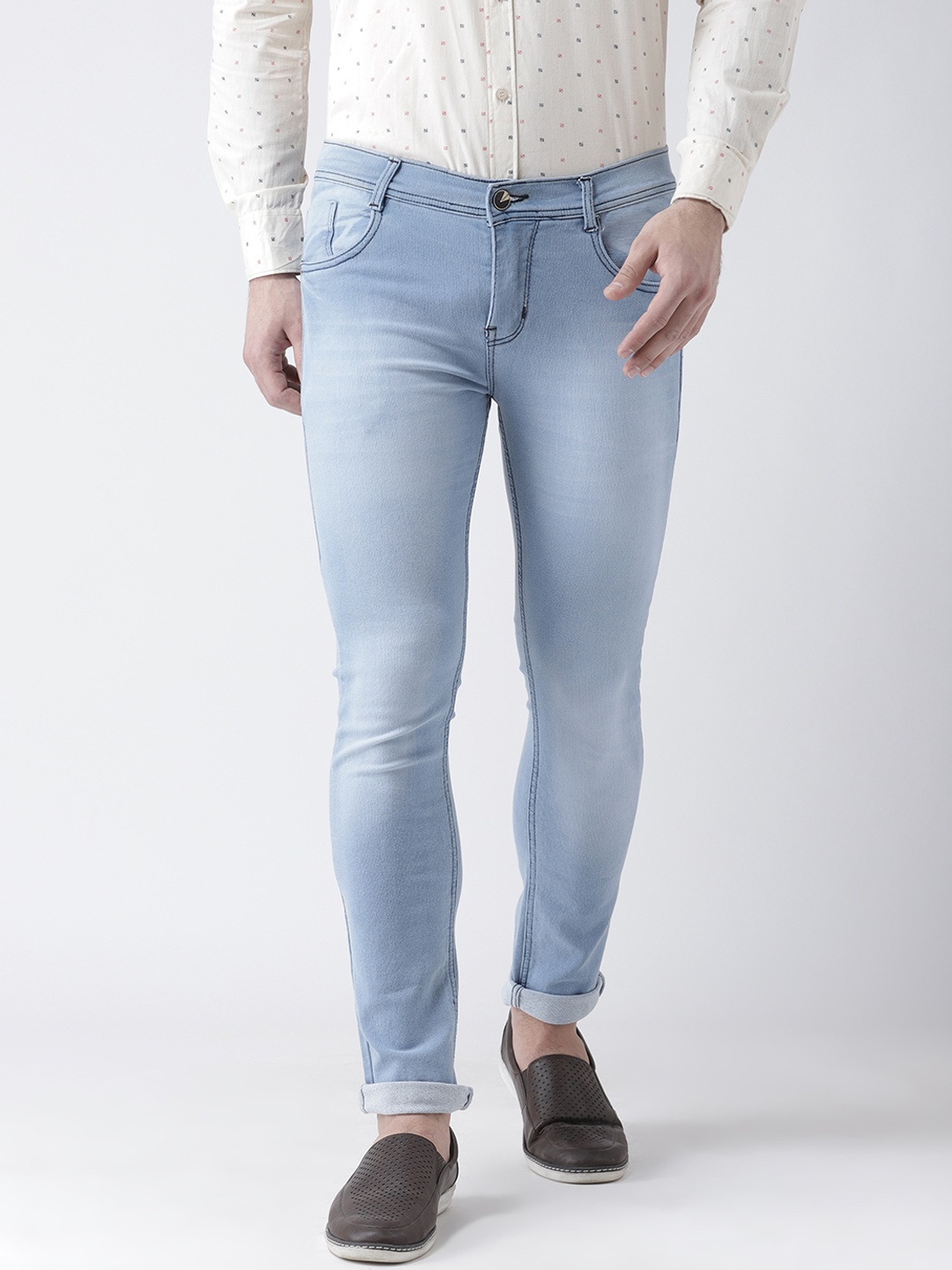 

Routeen Men Blue Slim Fit Mid-Rise Clean Look Stretchable Jeans