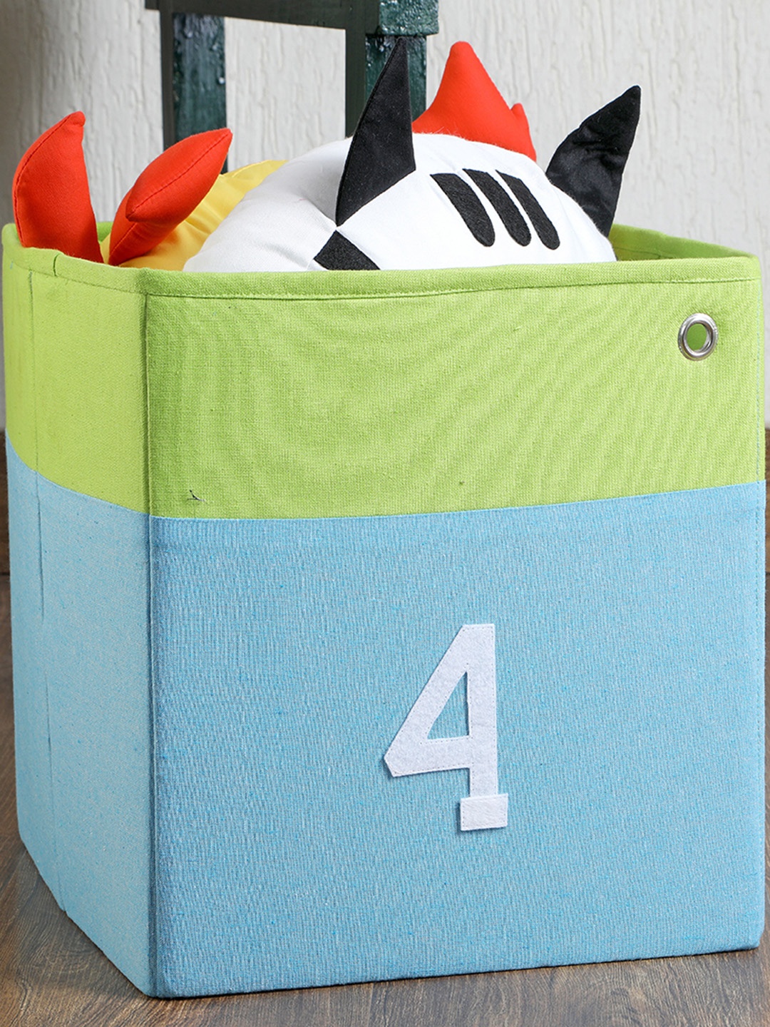 

My Gift Booth Lime Green & Sky Blue Colourblocked Storage Cube