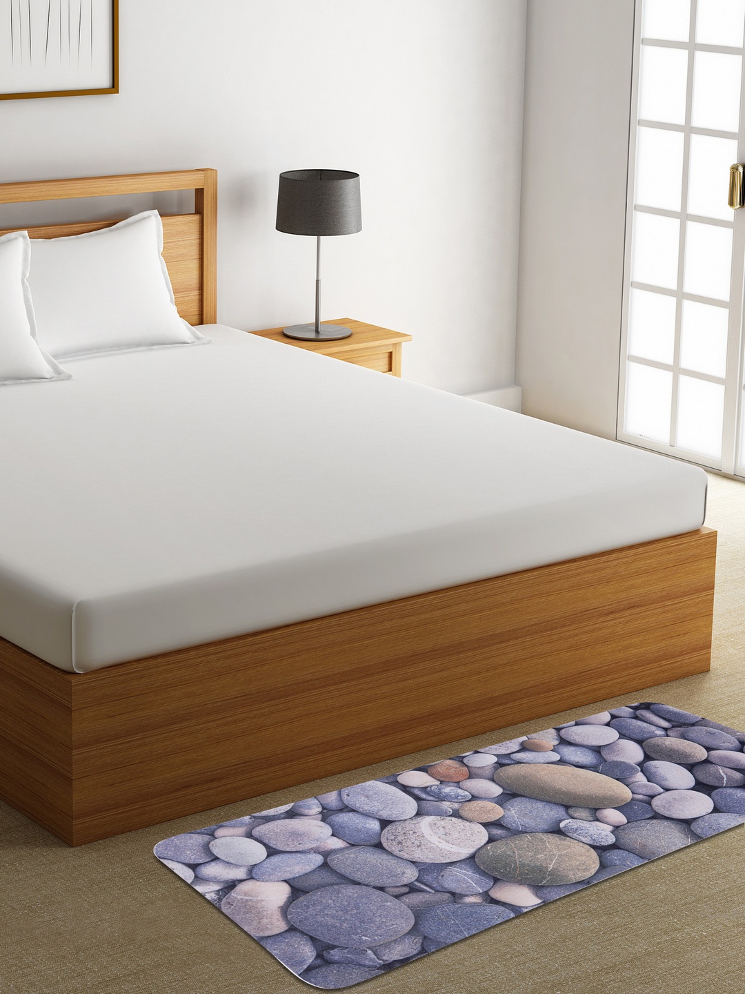 Status Multicoloured 3D Digital Bed Side Runner, Multi