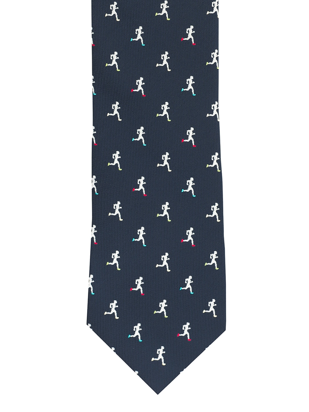 

The Tie Hub Navy Blue & White Woven Design Broad Tie