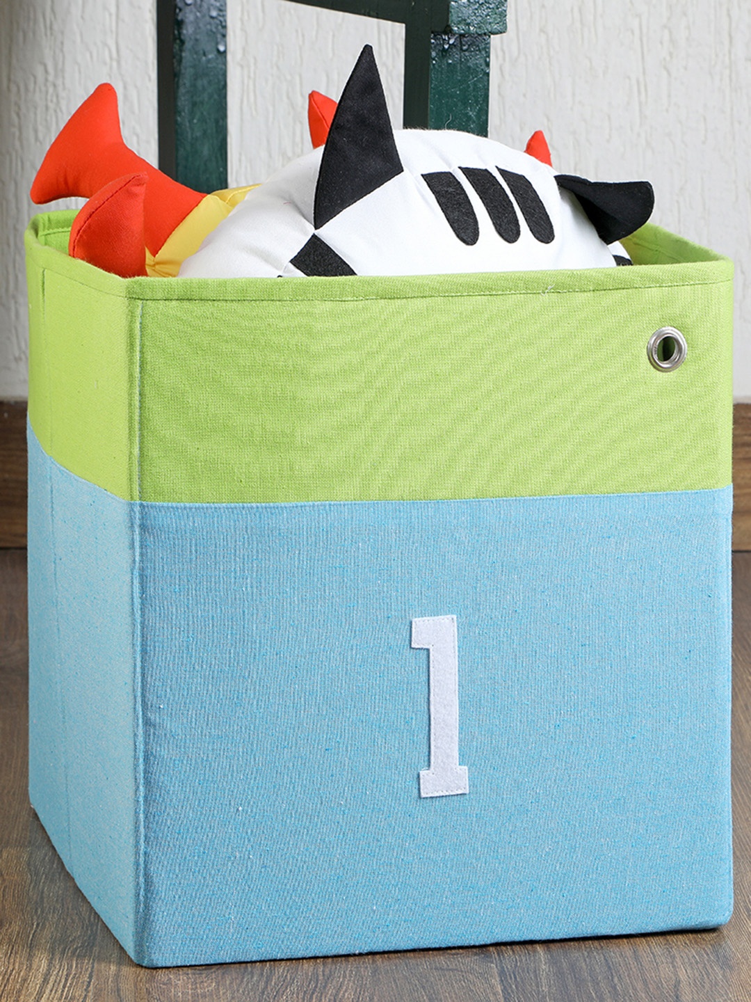 

My Gift Booth Colourblocked Small No. 1 Storage Cube, Lime green