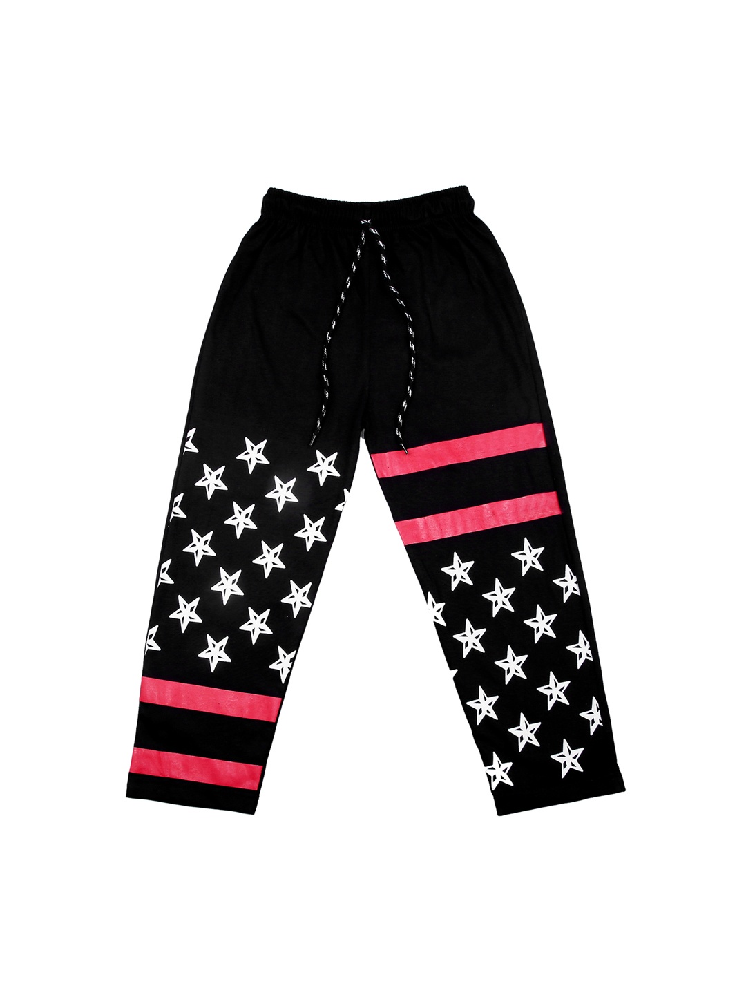 

SWEET ANGEL Kids Black & White Printed Track Pants