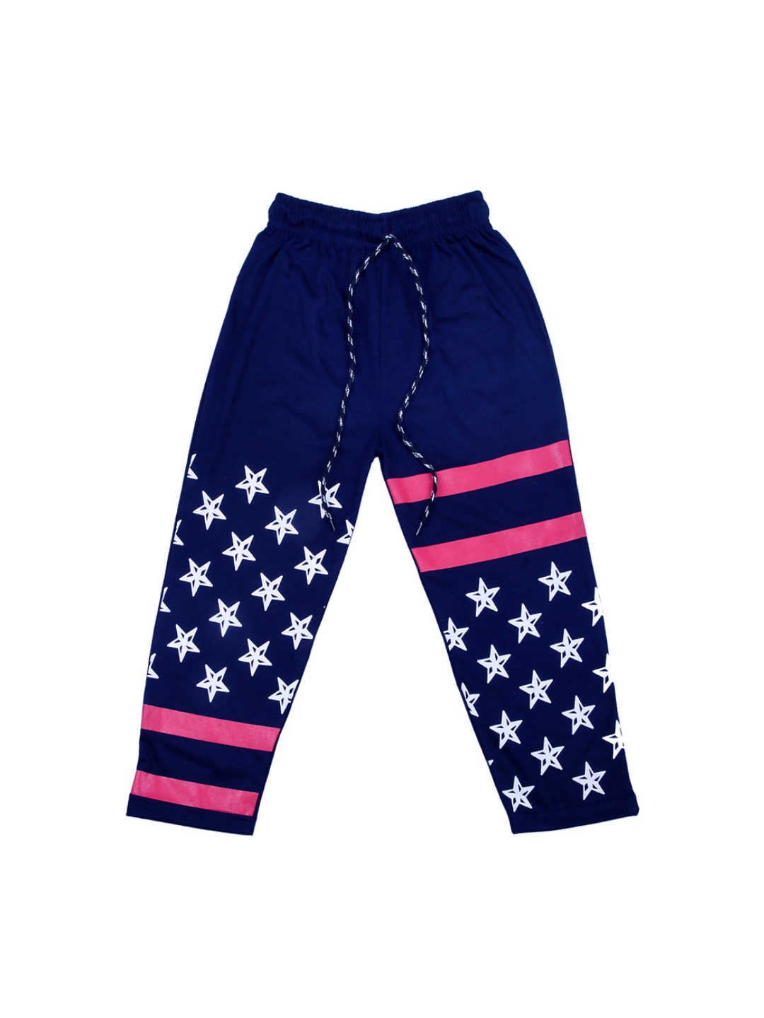 

SWEET ANGEL Unisex Navy Blue & White Printed Straight-Fit Track Pants