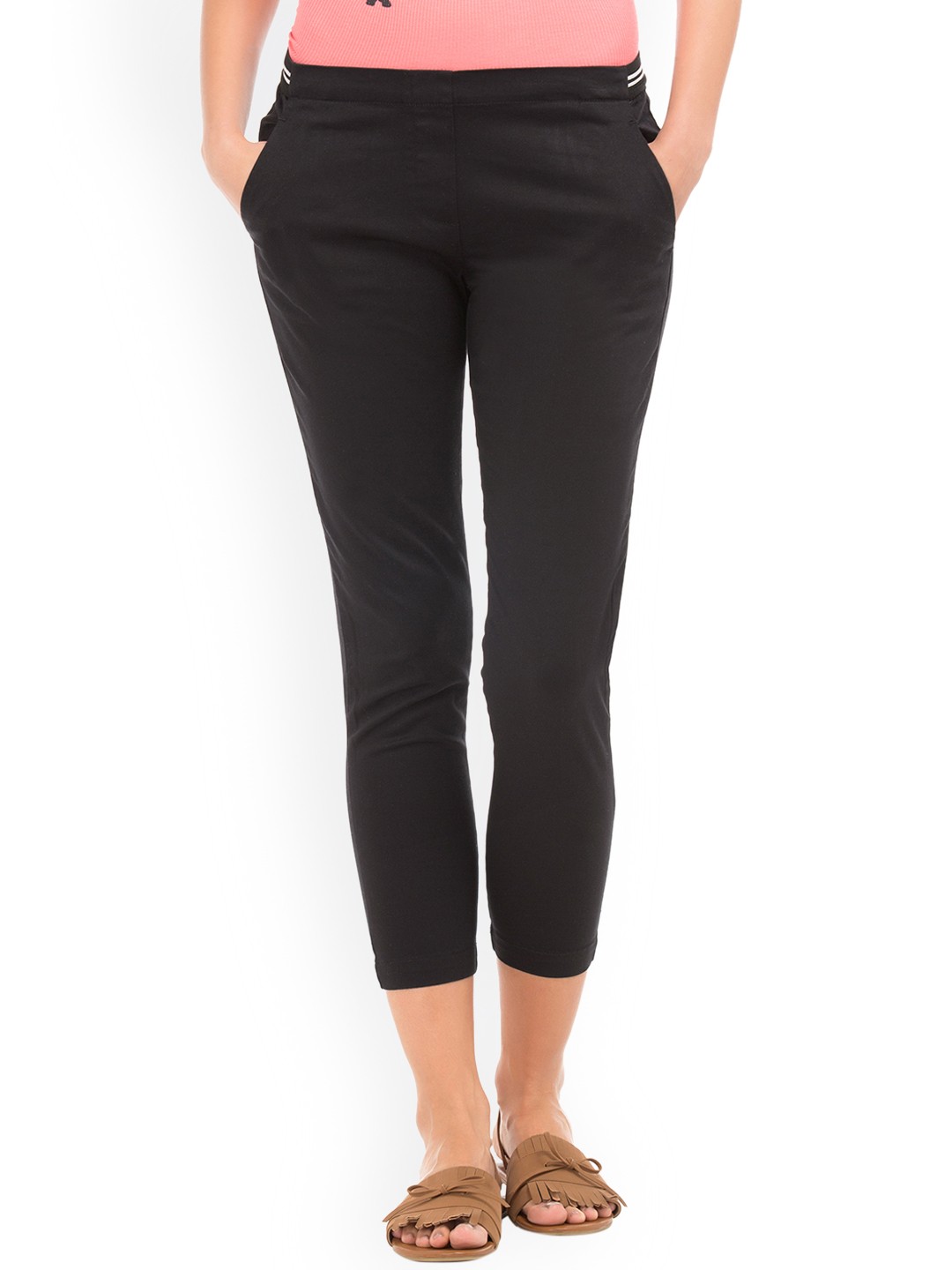 

Cherokee Women Black Regular Fit Solid Trousers