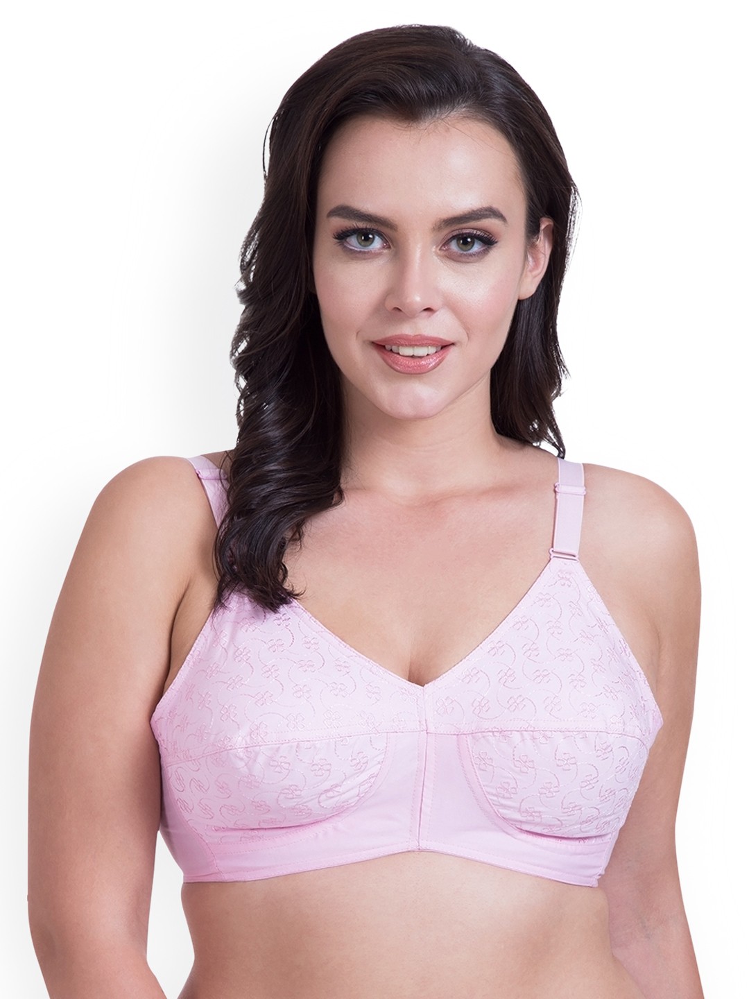 

Rajnie Pink Solid Non-Wired Non Padded Everyday Bra