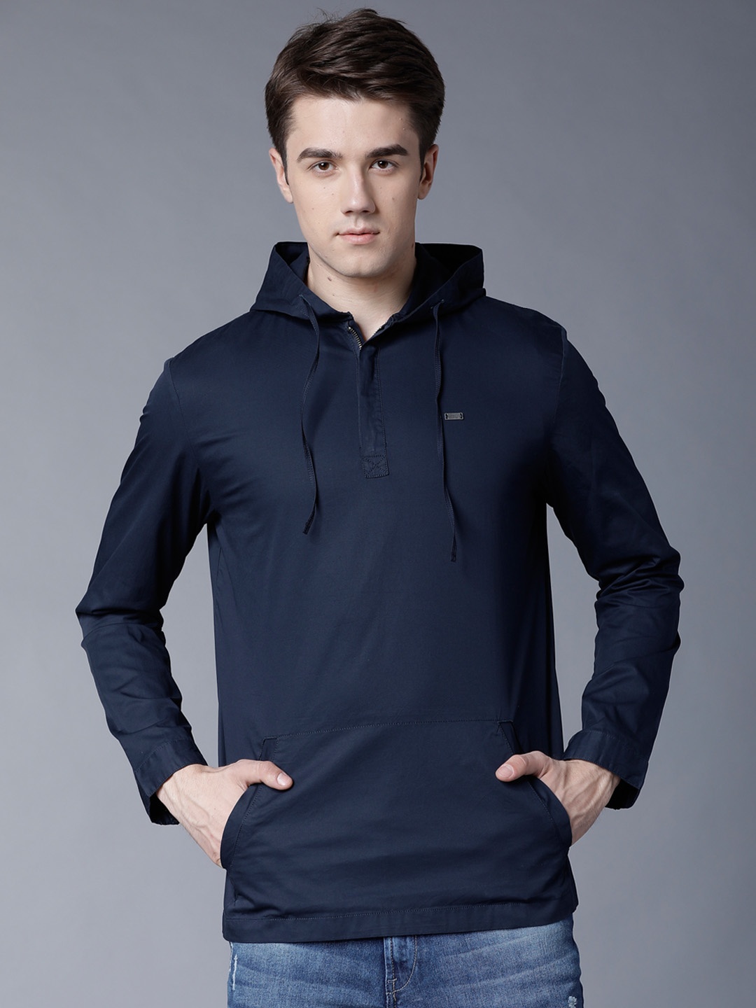 

LOCOMOTIVE Men Navy Blue Solid Bomber