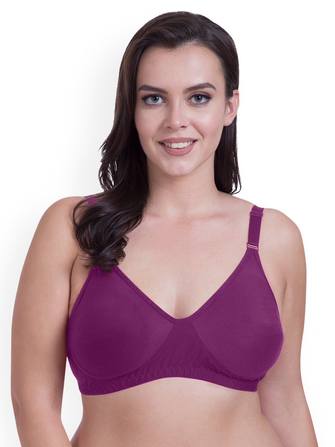 

Rajnie Purple Solid Non-Wired Non Padded Everyday Bra RJ666MG