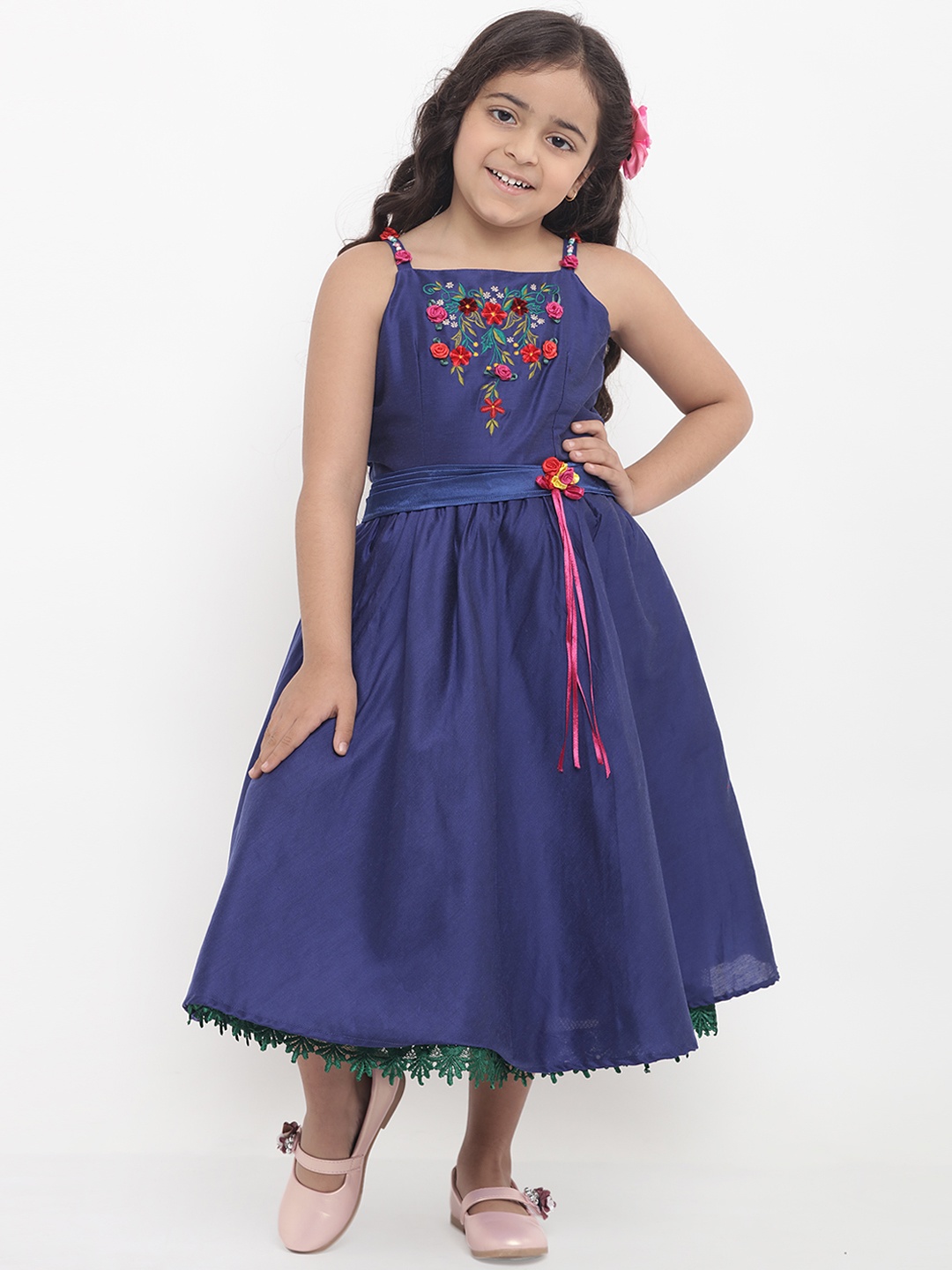 

Bitiya by Bhama Girls Blue Embellished Fit and Flare Dress