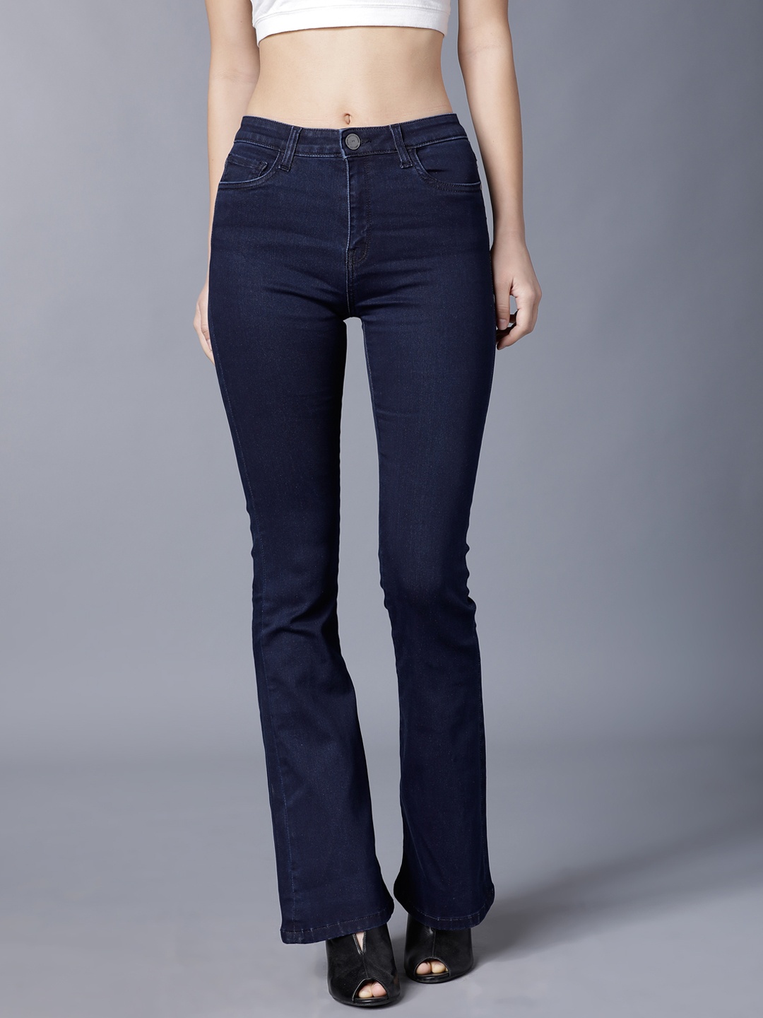 

Tokyo Talkies Women Blue Bootcut Mid-Rise Clean Look Stretchable Jeans