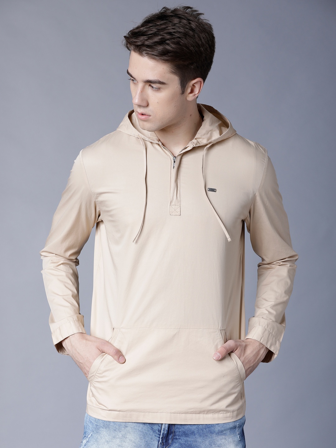 

LOCOMOTIVE Men Beige Solid Bomber