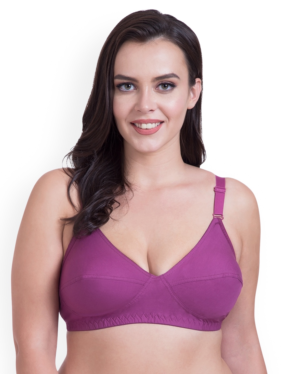 

Rajnie Magenta Solid Non-Wired Non Padded Everyday Bra