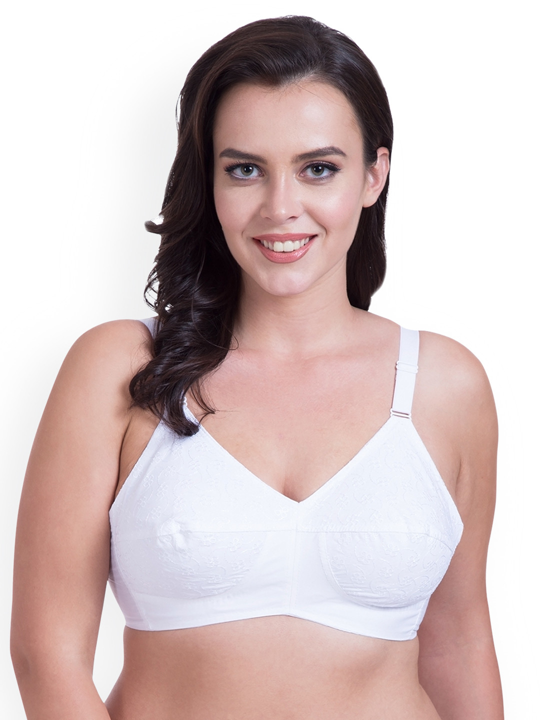 

Rajnie White Solid Non-Wired Non Padded Everyday Bra