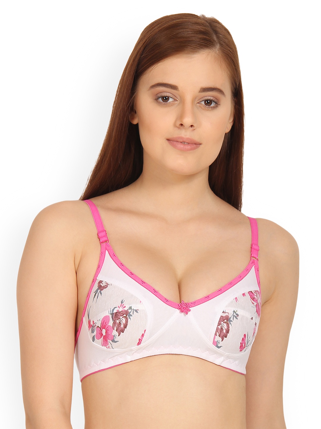 

Innocence White & Pink Printed Non-Wired Non Padded Everyday Bra BBAPLIN88697