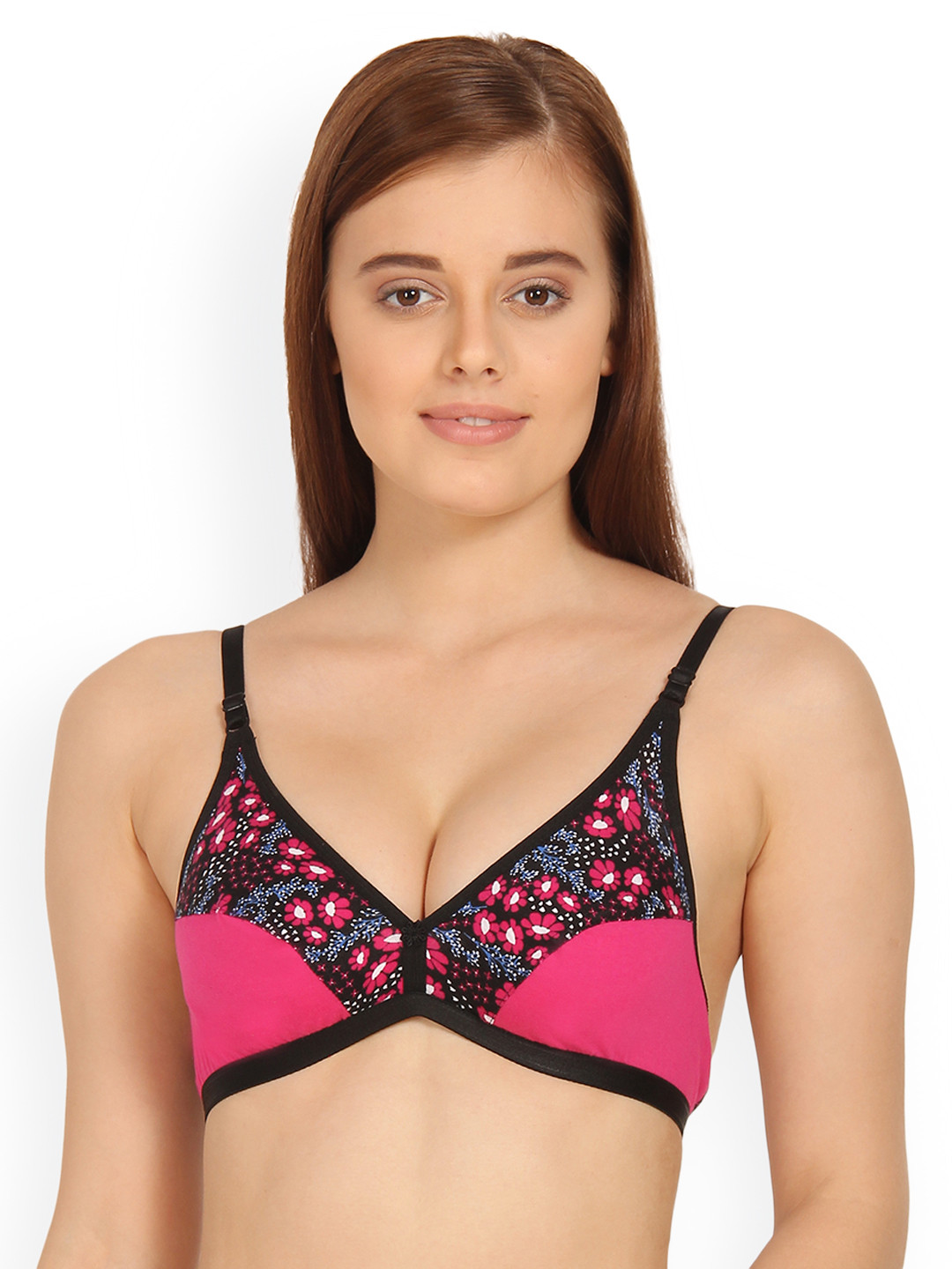 

Innocence Pink & Black Printed Non-Wired Non Padded Everyday Bra BBAPLIN88688_40B