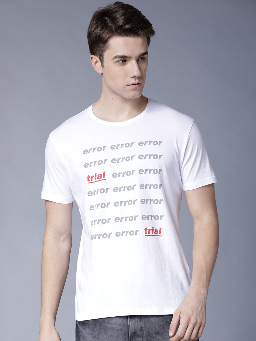 

LOCOMOTIVE Men White Printed Round Neck T-shirt