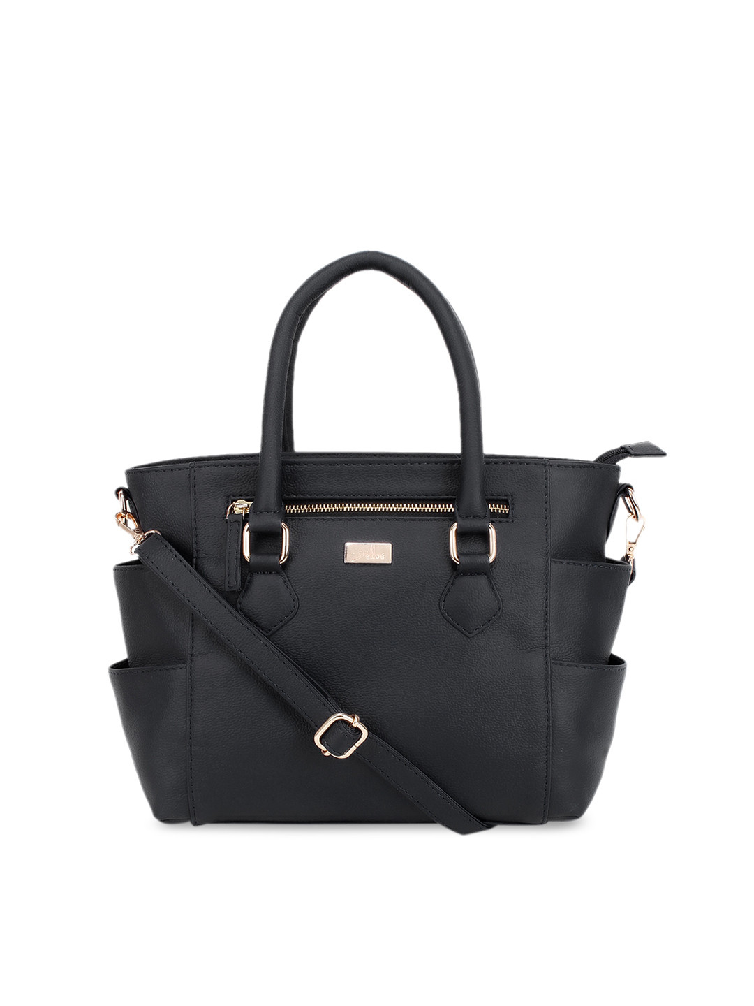 

yelloe Black Solid Handheld Bag