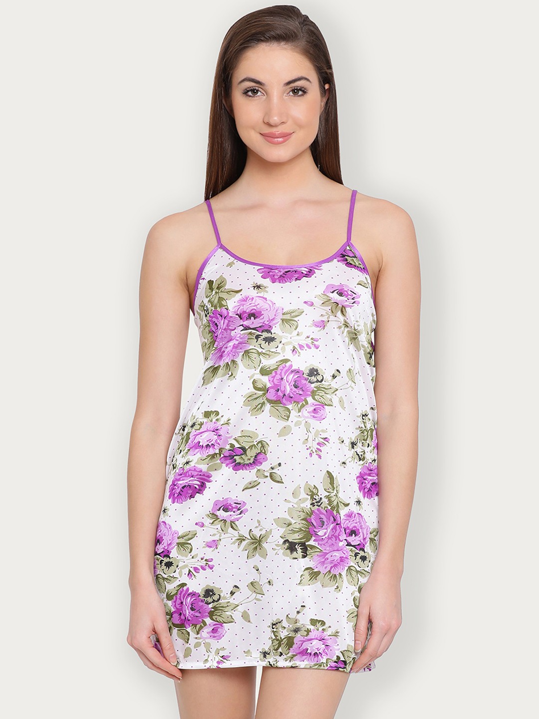 

Clovia Purple Printed Baby Doll NS1129P12O