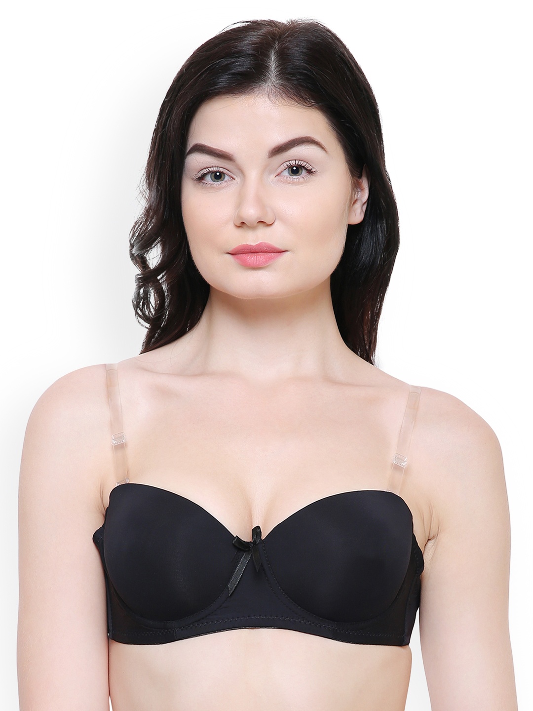 Friskers Black Solid Underwired Heavily Padded Push-Up Bra O-990-01-38C