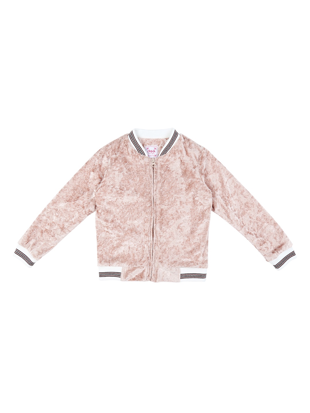 

CHALK by Pantaloons Girls Peach-Coloured Solid Bomber